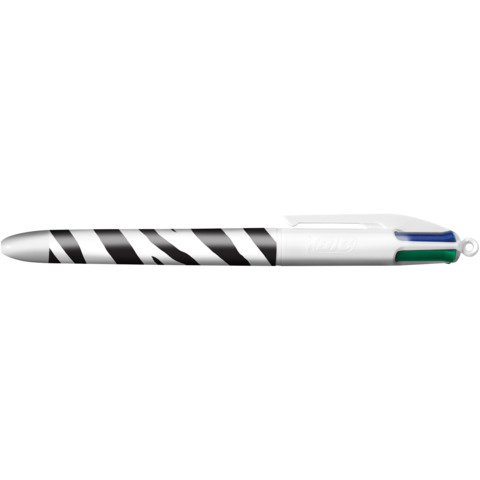 Penna a sfera a scatto BIC 4 Colours 1 mm in blister da 3 pezzi Animalier 9998501